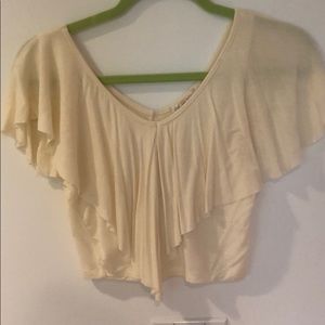 Creme Ruffled Crop Top